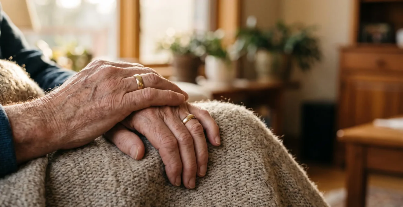 Mains d'un couple portant leurs alliances de mariage, symbole de durabilité et d'engagement dans le temps